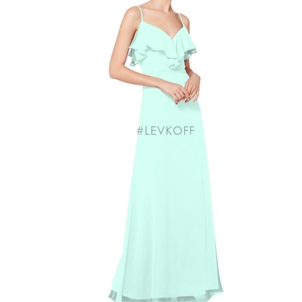 NWT Bill Levkoff Mint Green Off the Shoulder Gown size 2